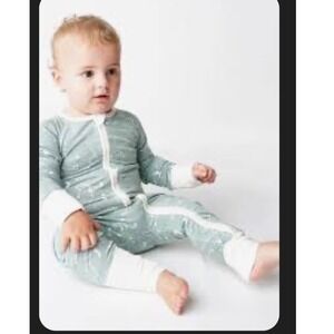 Remi & Friends‎ Baby Pajamas 18-24M Bamboo Limited Edition Zip Green Print